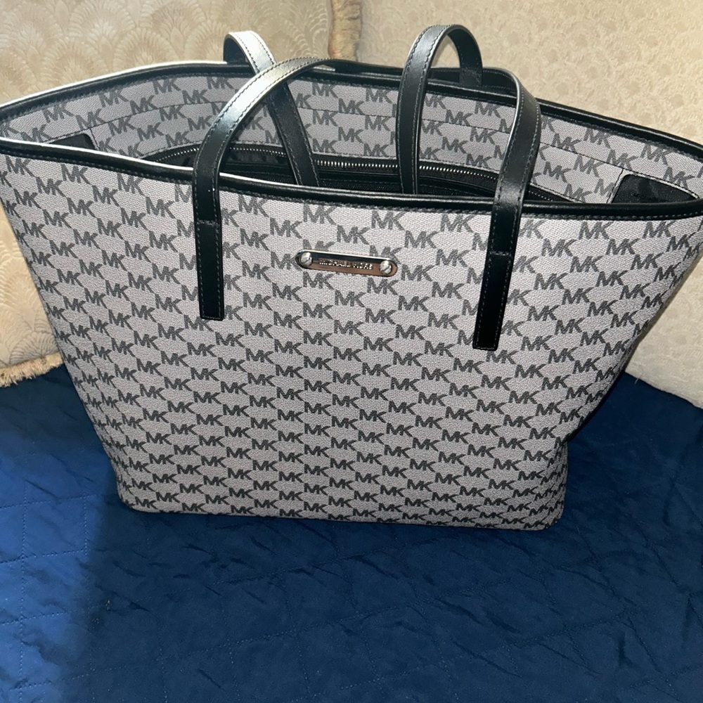 Michael Kors Monogram Black and Gray Tote